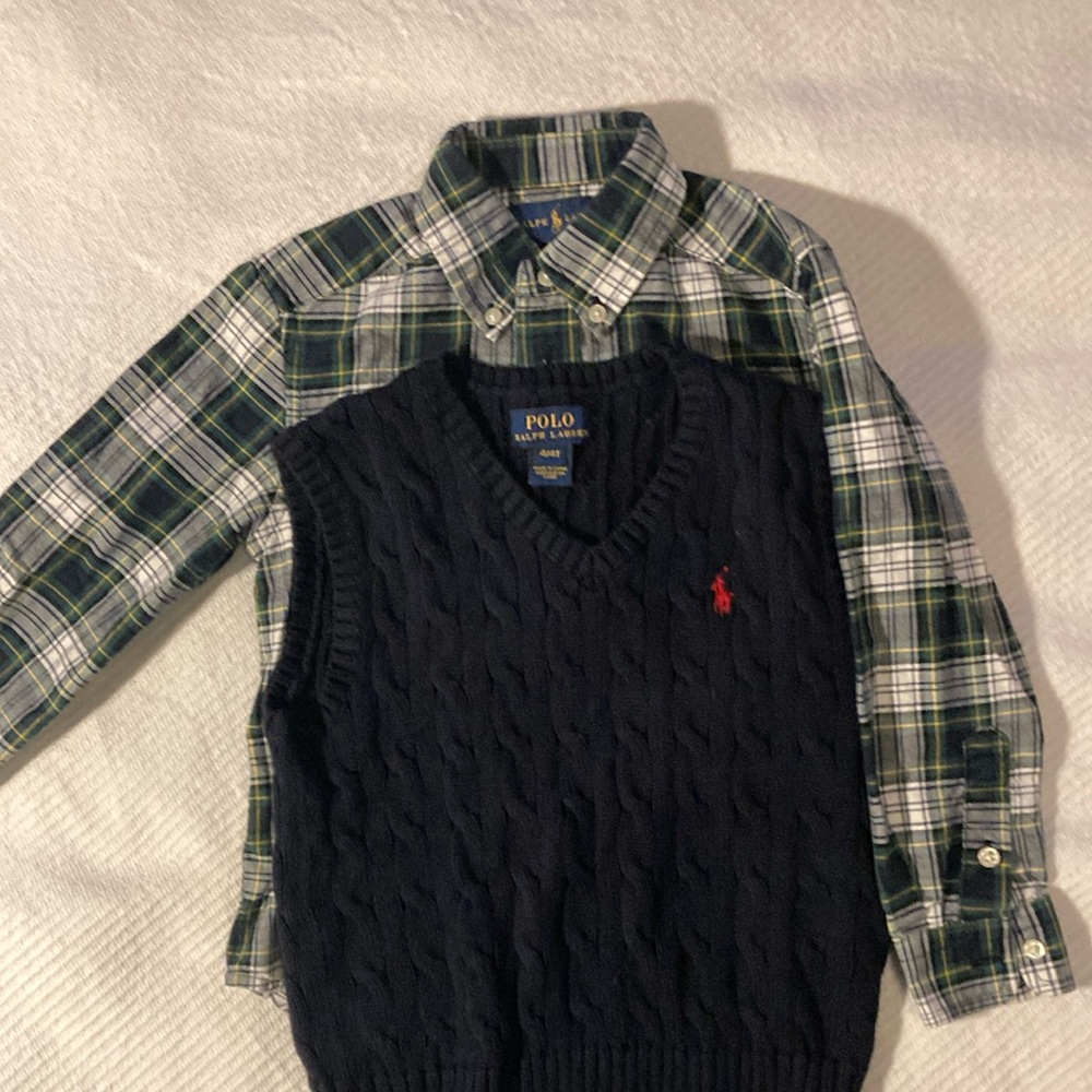 Polo Ralph Lauren sweater vest and button down